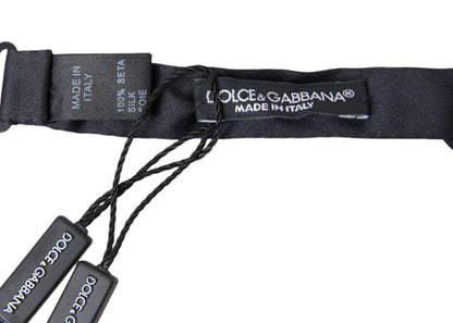 Dolce & Gabbana Dunkelblaue Seidensatin verstellbare Hals Männer Papillon Fliege