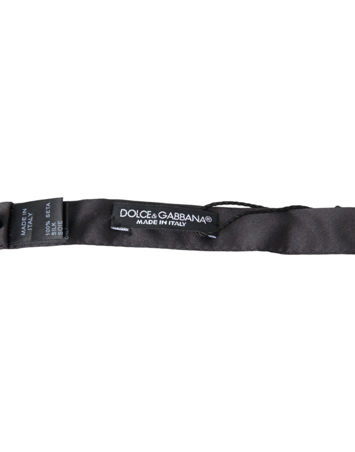Dolce & Gabbana Dunkelgraue Seide Verstellbare Hals Männer Papillon Fliege