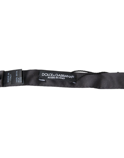 Dolce & Gabbana Dunkelgraue Seide Verstellbare Hals Männer Papillon Fliege