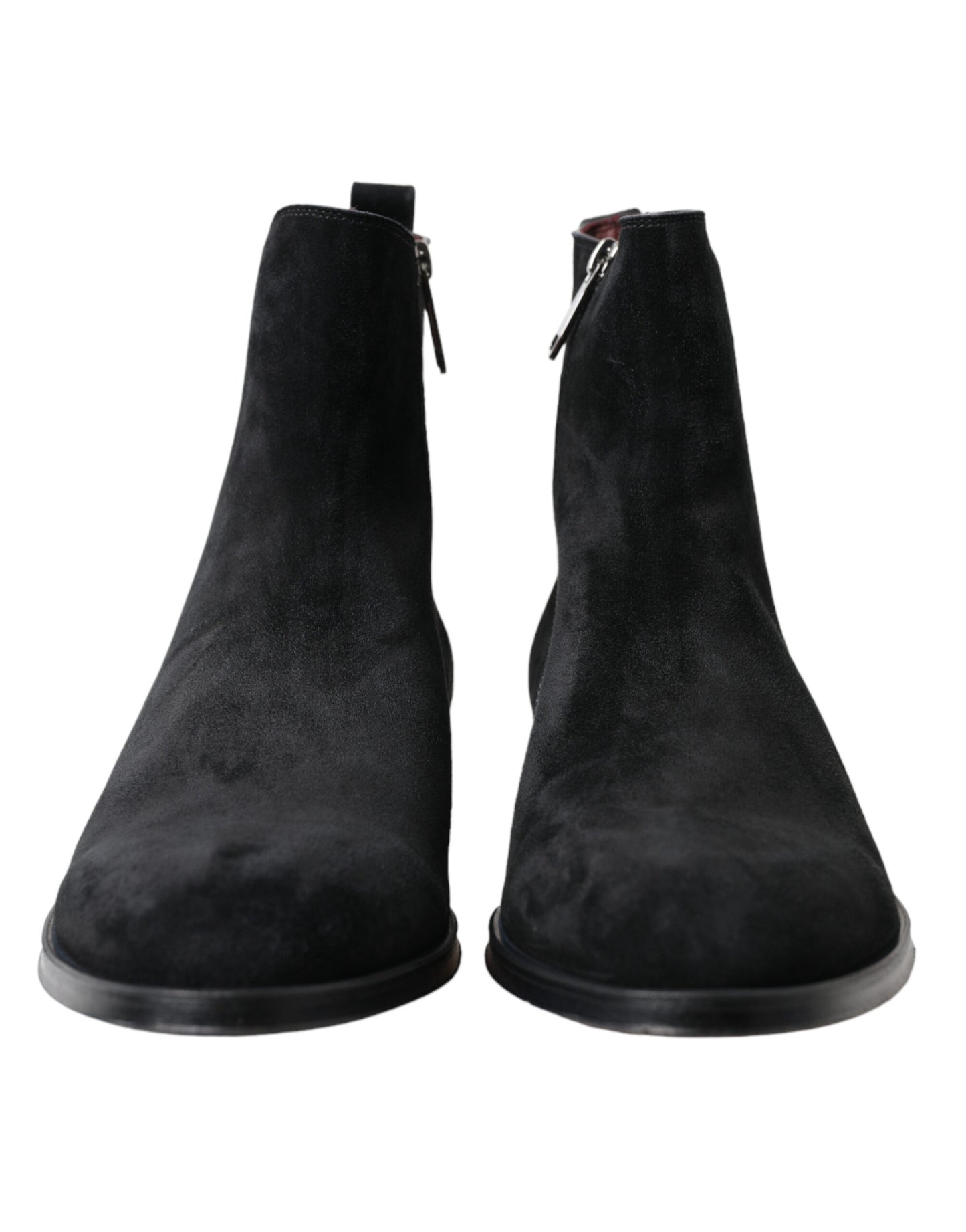 Dolce & Gabbana Schwarz Wildleder Leder Mid Calf Männer Stiefel Schuhe