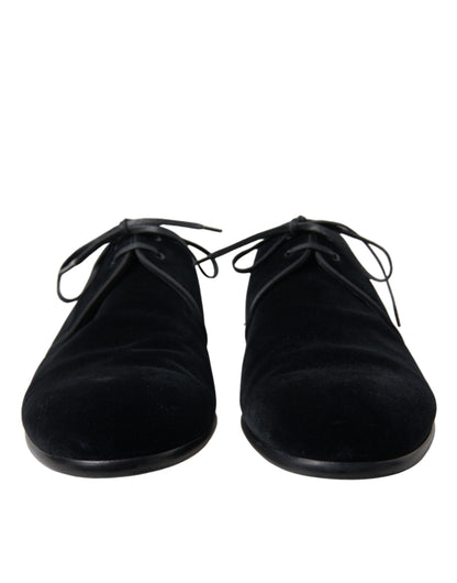 Dolce & Gabbana Schwarze Samtschnürer für formelle Derby-Schuhe
