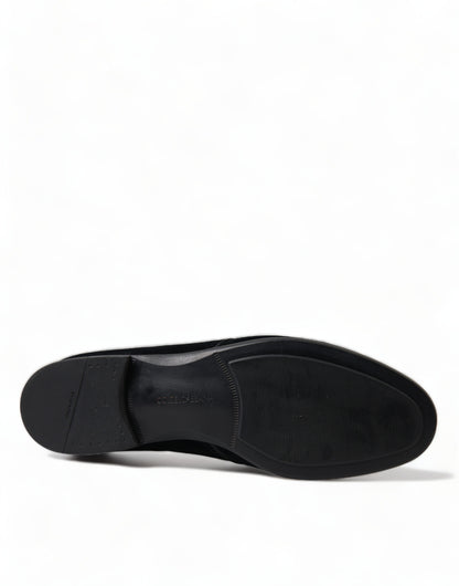 Dolce & Gabbana Schwarze Samtschnürer für formelle Derby-Schuhe