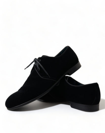 Dolce & Gabbana Schwarze Samtschnürer für formelle Derby-Schuhe