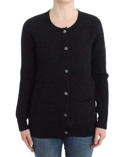 John Galliano Schwarze Wollstrickjacke