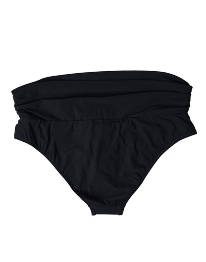 Dolce & Gabbana Schwarzer Nylon-Stretch-Badeanzug Slip Bottom Bikini