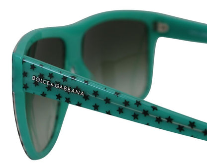 Dolce & Gabbana Grüne Sterne Acetat Square Shades Sonnenbrille