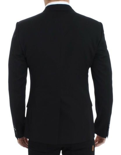 Dolce & Gabbana Schwarzer schmal geschnittener Wollblazer