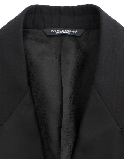 Dolce &amp; Gabbana Elegant black silk blend blazer Sicilia