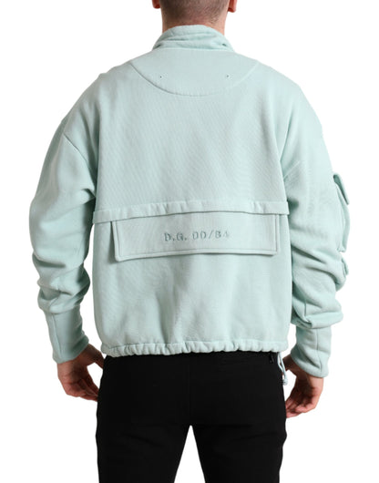 Dolce & Gabbana Mintgrüner Pullover aus Baumwolle mit Taschen