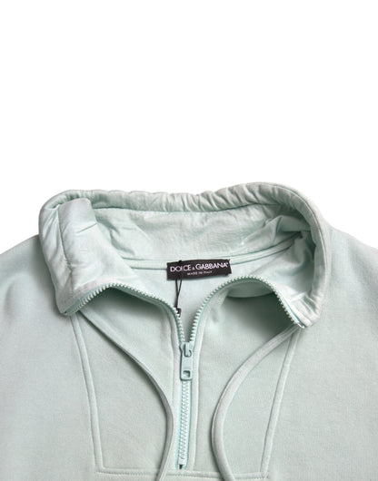 Dolce & Gabbana Mintgrüner Pullover aus Baumwolle mit Taschen