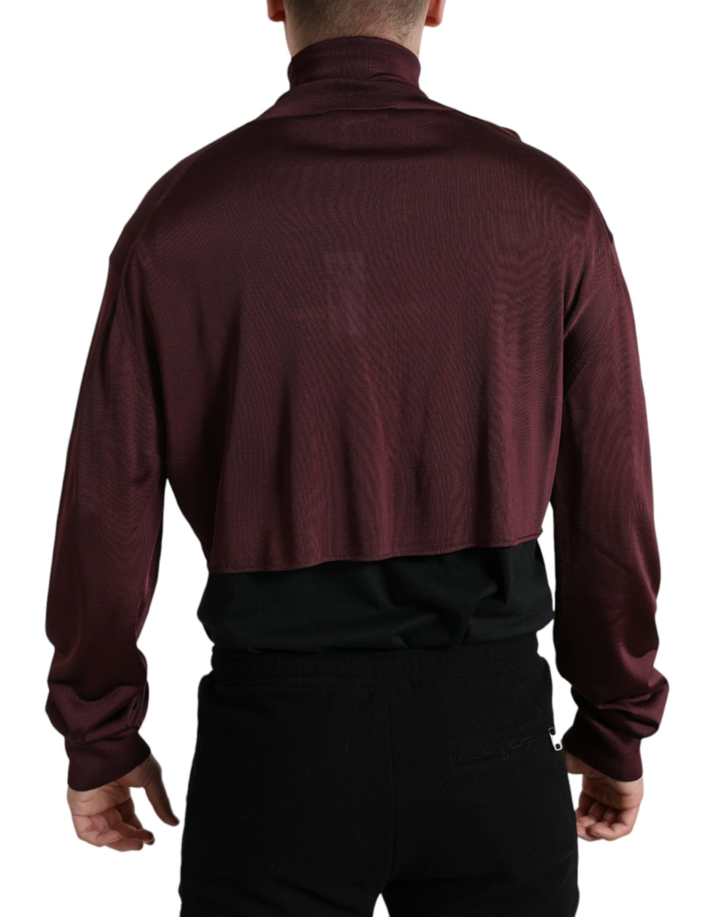 Dolce & Gabbana Kastanienbrauner Viskose-Rollkragenpullover