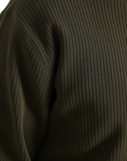 Dolce & Gabbana Grüner Baumwolle Rundhalsausschnitt Männer Pullover