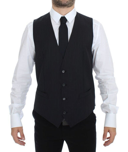 Dolce & Gabbana Graue Stretch-Weste für formelle Anlässe Gilet