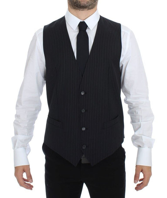 Dolce & Gabbana Graue Stretch-Weste für formelle Anlässe Gilet