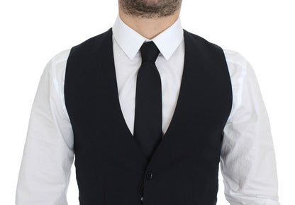Dolce & Gabbana Blaue Wollweste für formelle Anlässe Weste Gilet