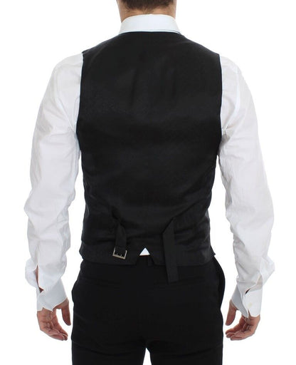 Dolce & Gabbana Blaue Wollweste für formelle Anlässe Weste Gilet
