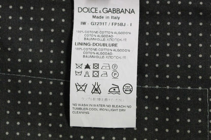 Dolce & Gabbana Graues gepunktetes Kleid Weste Gilet Weste