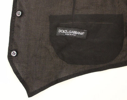 Dolce & Gabbana Schwarze Wolle Formal Dress Vest Gilet Jacke