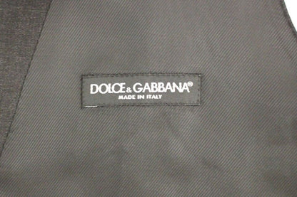 Dolce & Gabbana Graue Slim Fit Button Front Kleid Formelle Weste