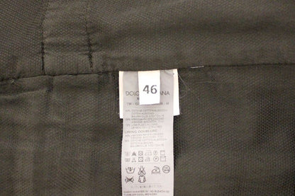 Dolce & Gabbana Schwarzes Flachs-Baumwollkleid Weste Blazer