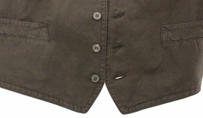 Dolce & Gabbana Schwarzes Flachs-Baumwollkleid Weste Blazer