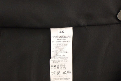 Dolce & Gabbana Graue Wolle Stretch Kleid Weste Jacke Blazer