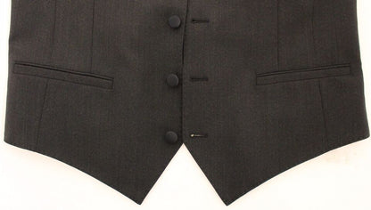 Dolce & Gabbana Graue Wolle Stretch Kleid Weste Jacke Blazer