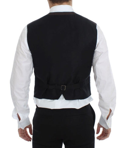 Dolce & Gabbana Braunes Baumwollmischung Kleid Weste Gilet