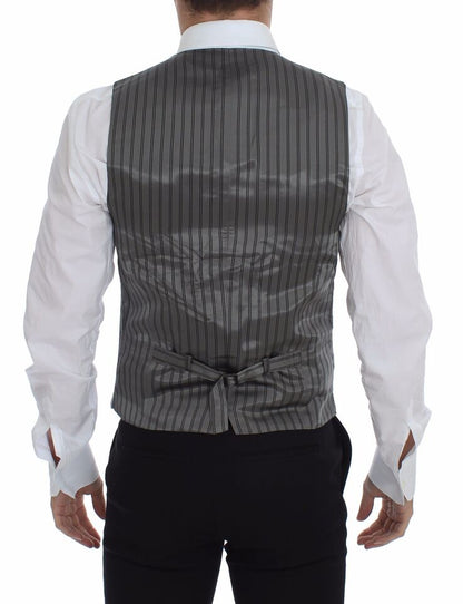 Dolce & Gabbana Graues Baumwoll-Stretch-Kleid Weste Blazer