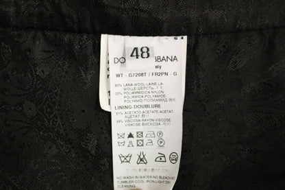 Dolce & Gabbana Schwarz gestreifte Wollweste Logo Gilet Weste