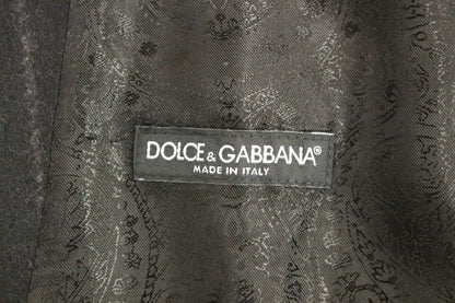Dolce & Gabbana Schwarz gestreifte Wollweste Logo Gilet Weste