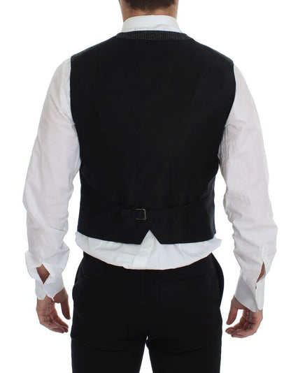 Dolce & Gabbana Graue Wollmischung Weste Gilet Weste