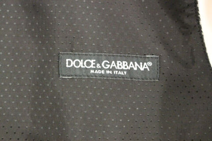 Dolce & Gabbana Graue Logo-Weste aus Baumwollmischung Gilet Weste
