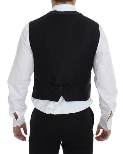 Dolce & Gabbana Graue Logo-Weste aus Wollmischung Weste