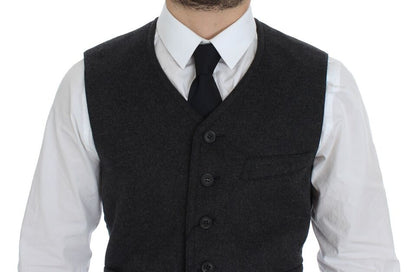 Dolce & Gabbana Graue Wollmischung Weste Gilet Weste