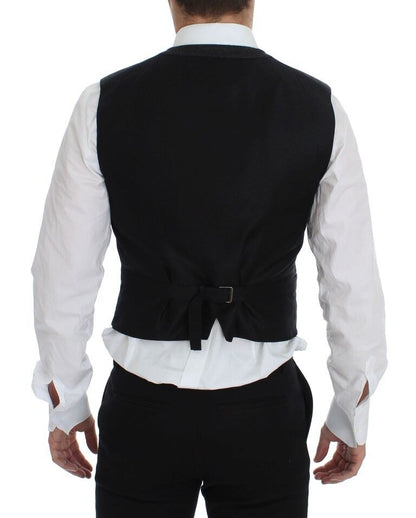 Dolce & Gabbana Graue Wollmischung Weste Gilet Weste