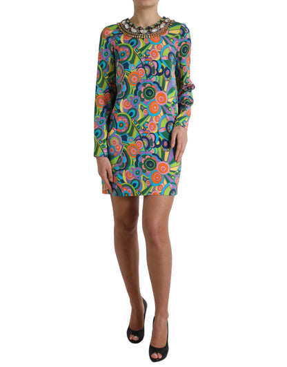 Dolce &amp; Gabbana Multicolor Geometric Silk Mini Dress