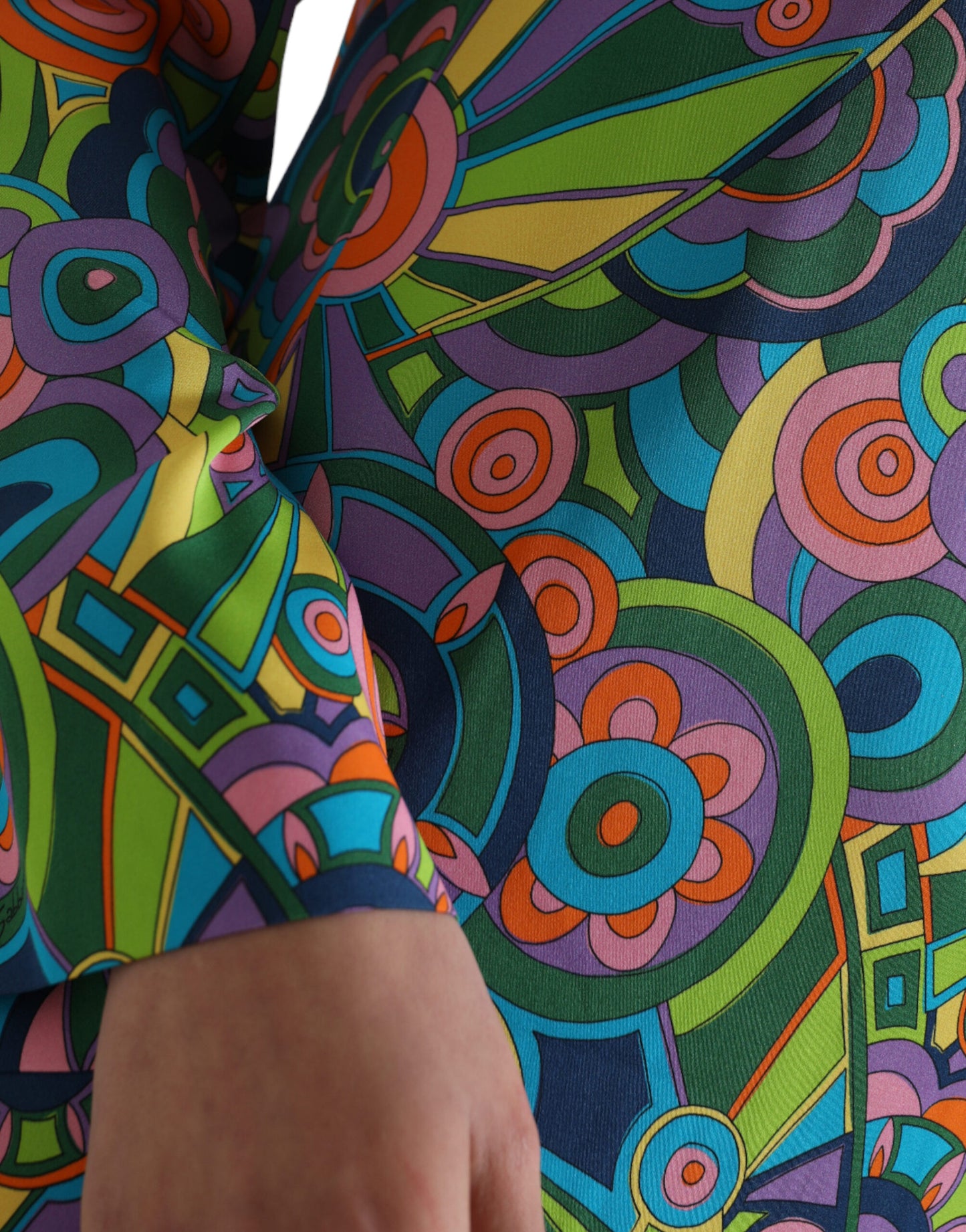 Dolce &amp; Gabbana Multicolor Geometric Silk Mini Dress