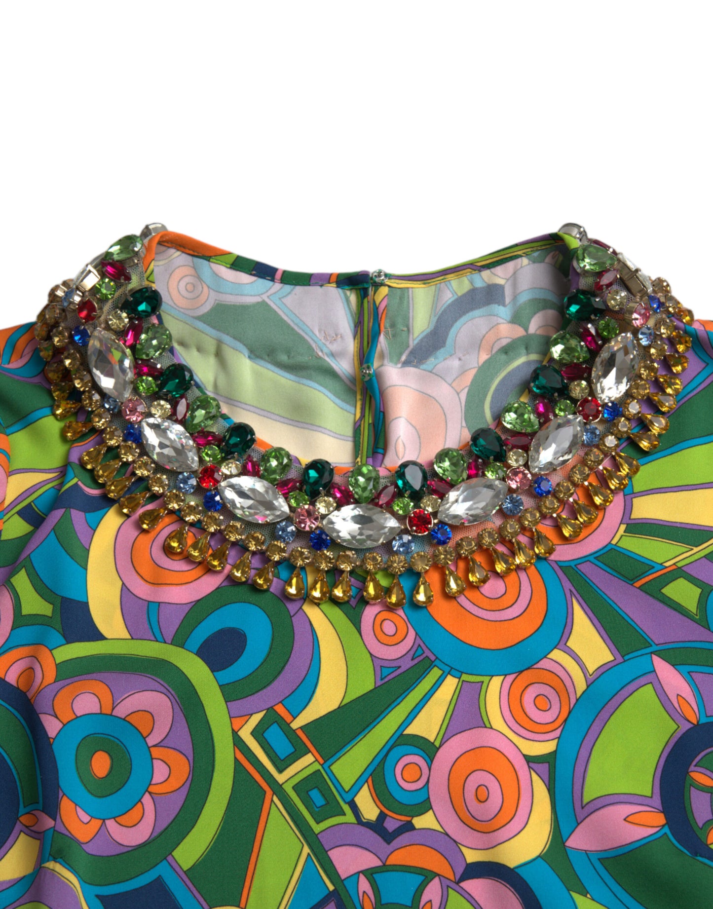 Dolce &amp; Gabbana Multicolor Geometric Silk Mini Dress