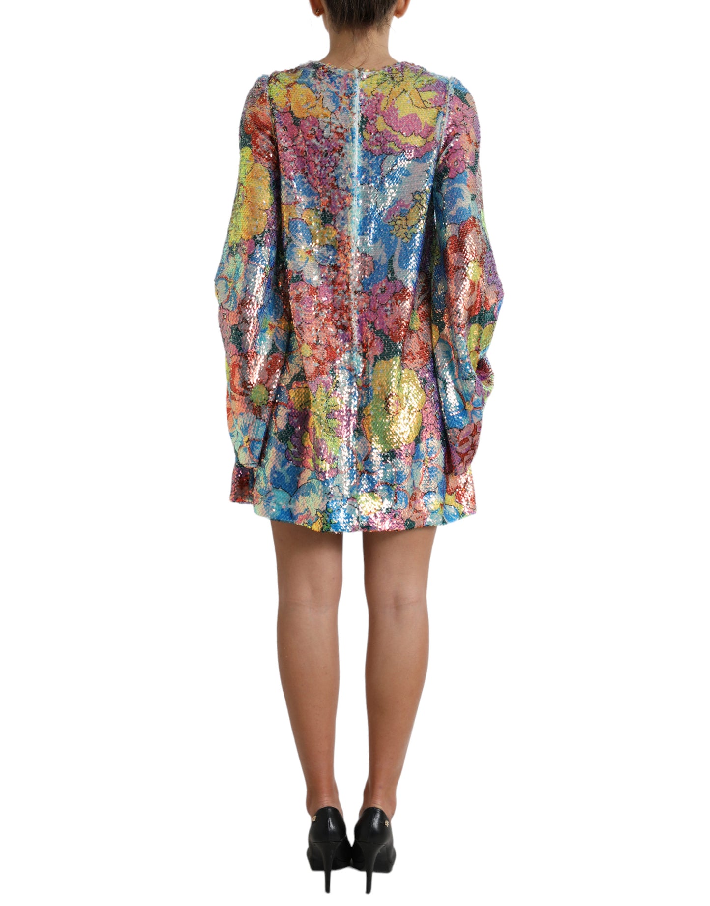 Dolce &amp; Gabbana Elegant floral sequin mini dress