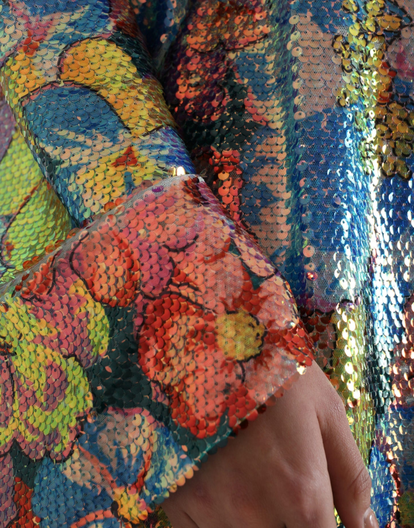Dolce &amp; Gabbana Elegant floral sequin mini dress