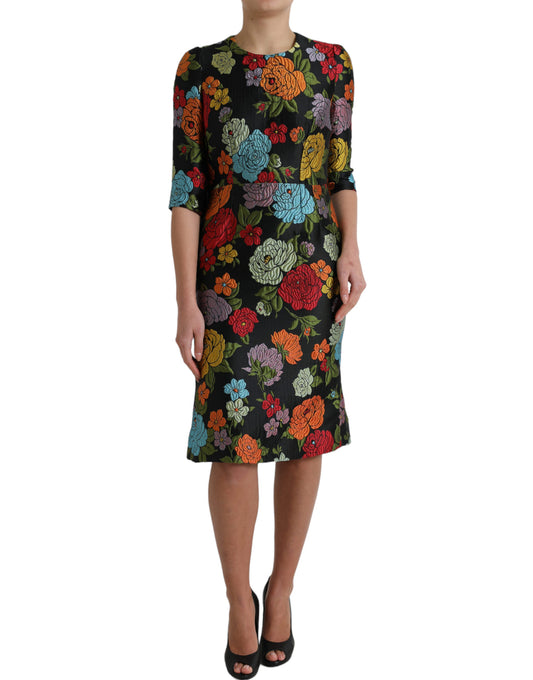Dolce &amp; Gabbana Elegant floral embroidered pencil dress