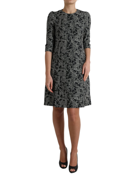 Dolce &amp; Gabbana Elegant Chevron Shift Mini Dress