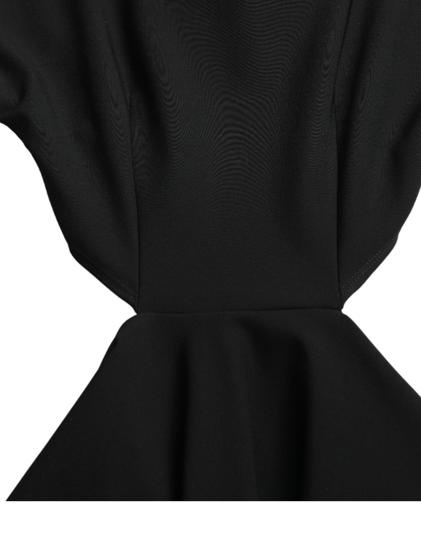 Dolce & Gabbana Schwarzes Minikleid aus Viskose mit langen Ärmeln und Ausschnitt