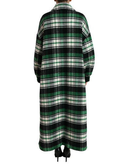 Dolce & Gabbana Grün karierter Langarm-Langarm-Mantel Jacke