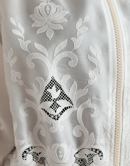 Dolce & Gabbana Elegante Bomberjacke aus weißer Seide