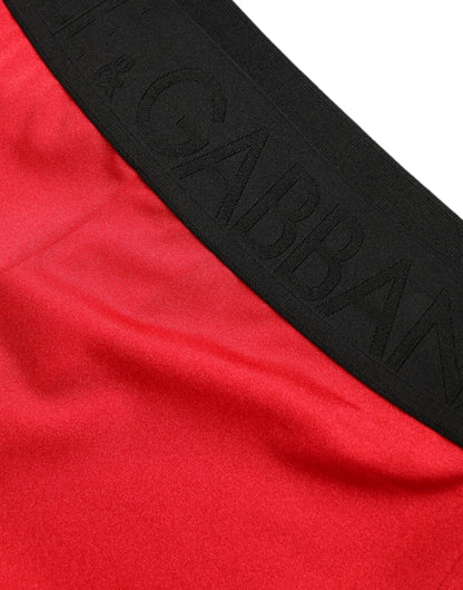 Dolce &amp; Gabbana Elegant Red High Waist Leggings
