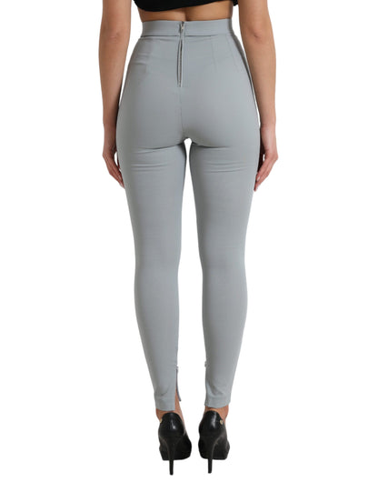 Dolce &amp; Gabbana Elegant High Waist Leggings in Grey