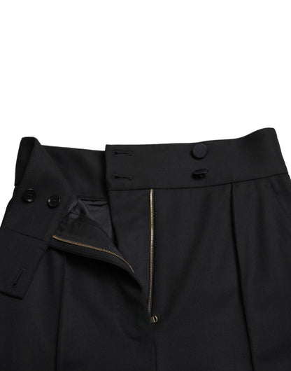 Dolce &amp; Gabbana Elegant tapered wool trousers with high waist
