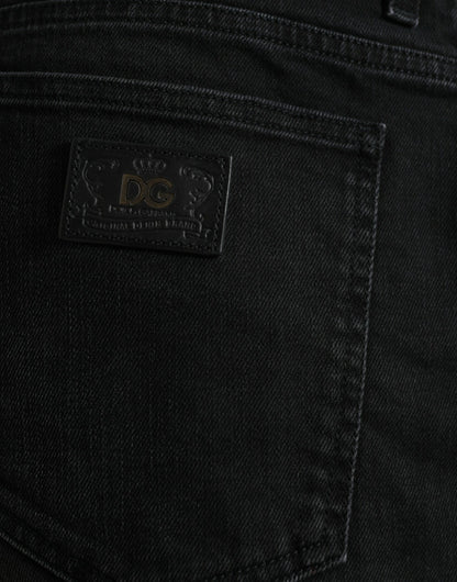 Dolce & Gabbana Schwarze Baumwoll-Stretch-Bermuda-Denim-Shorts